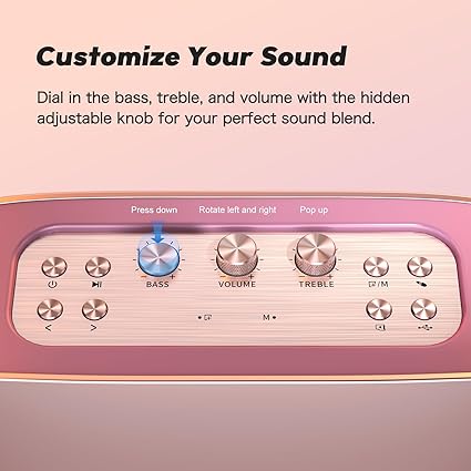 DOSS SoundBox H100 Handbag-Styled Bluetooth Speaker – 50W Immersive Sound | Rose Gold & Copper Pink